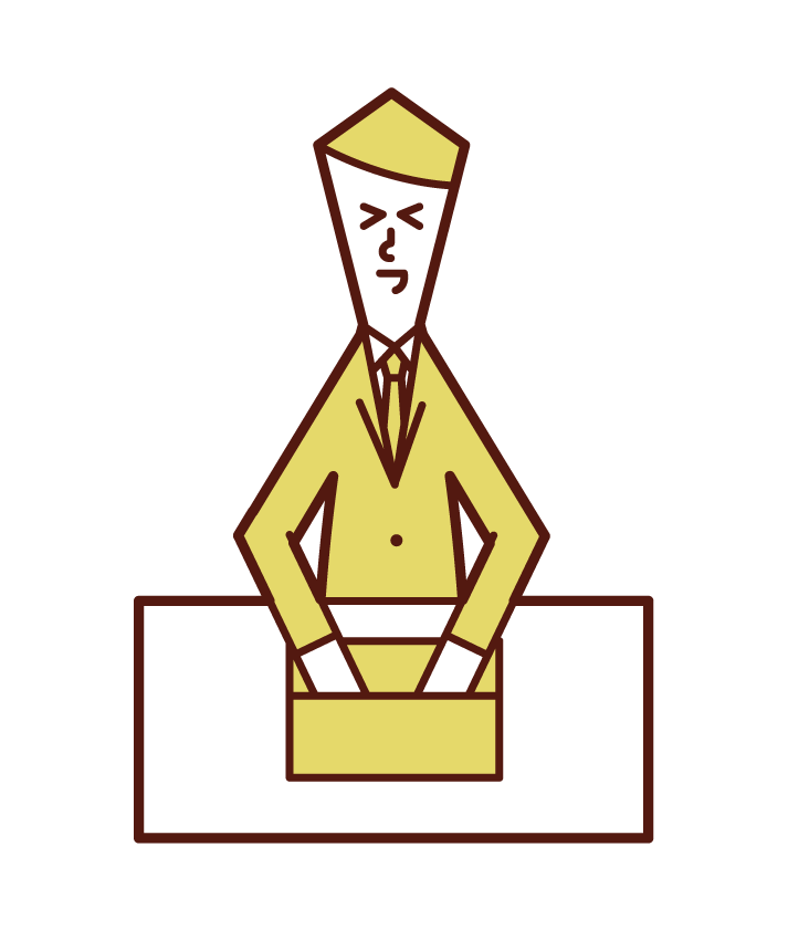 Illustration of a man who works happily