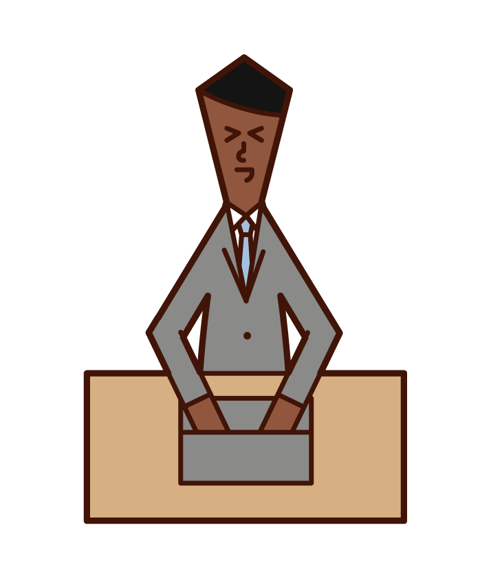 Illustration of a man who works happily