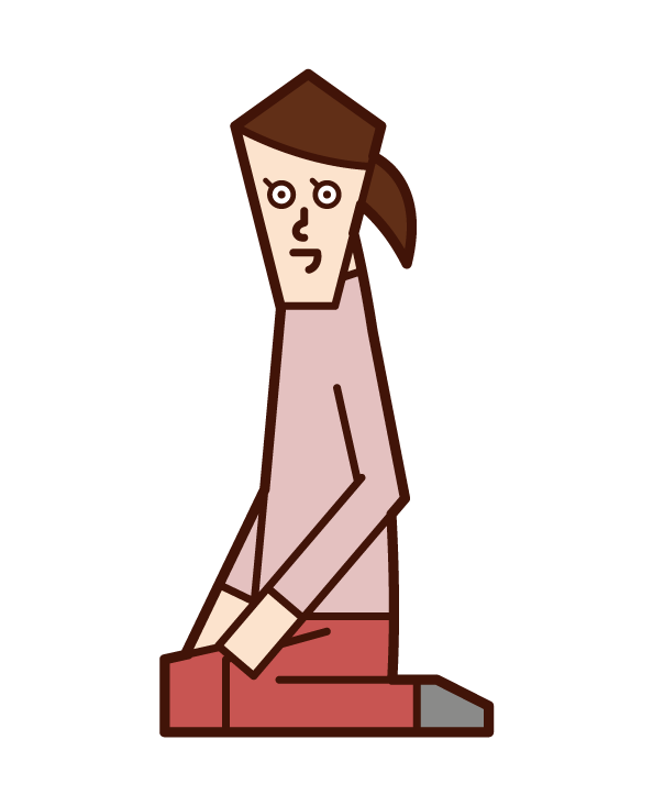 Illustration of a woman sitting straight