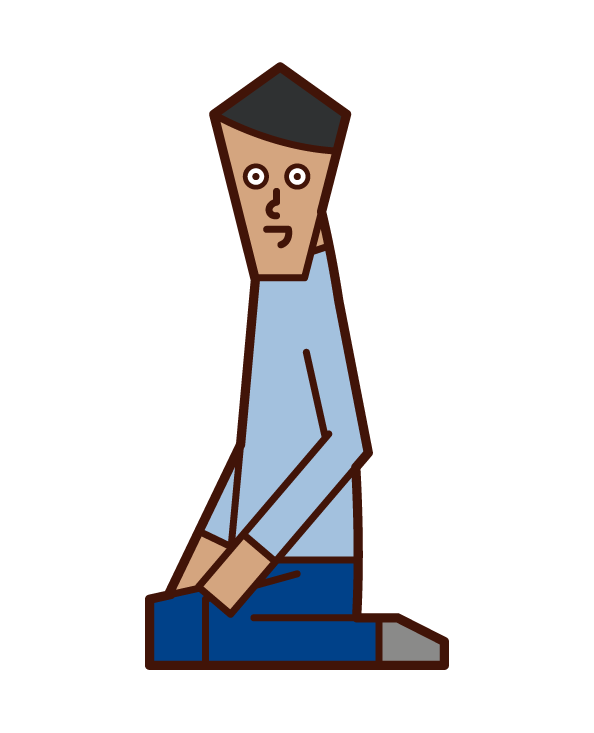 Illustration of a man sitting straight