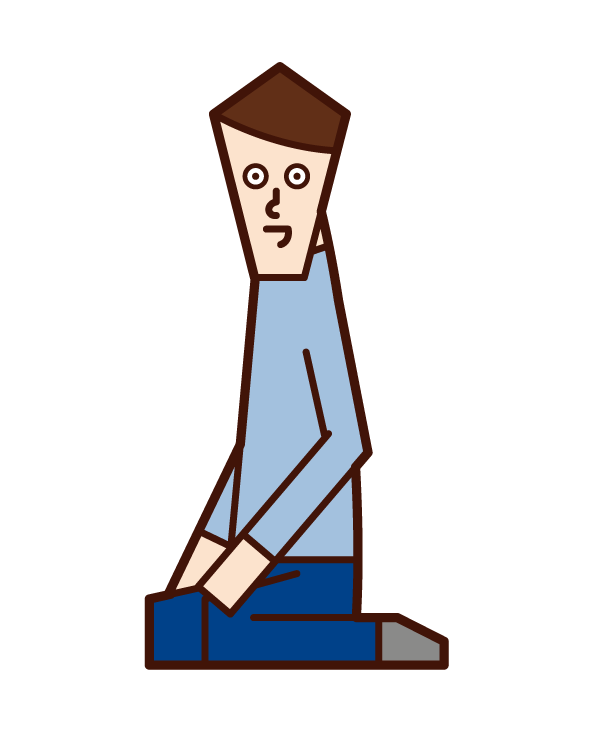 Illustration of a man sitting straight