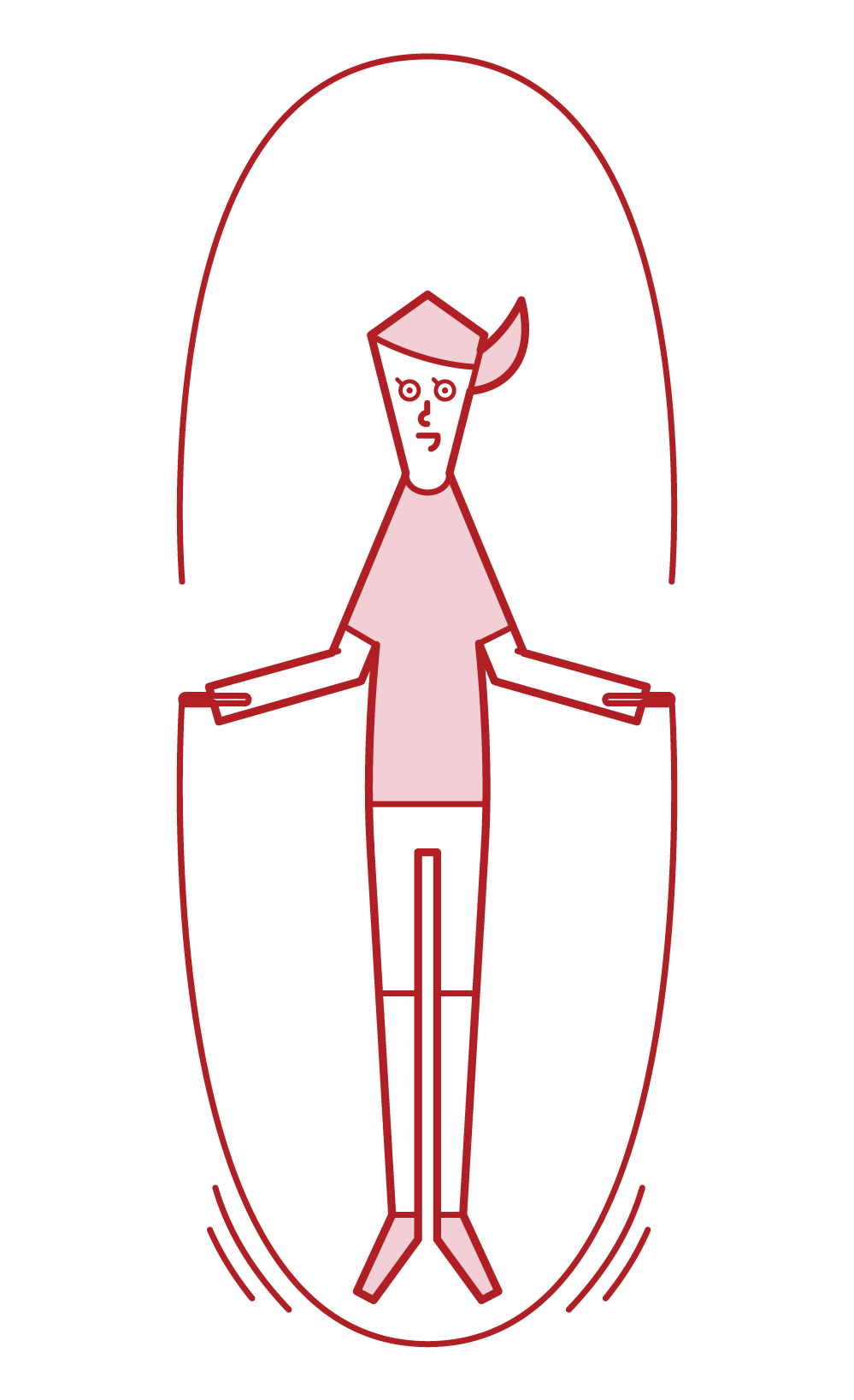 縄跳びをする人（女性）のイラスト
