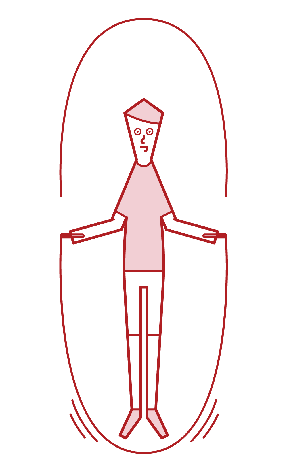 縄跳びをする人（男性）のイラスト
