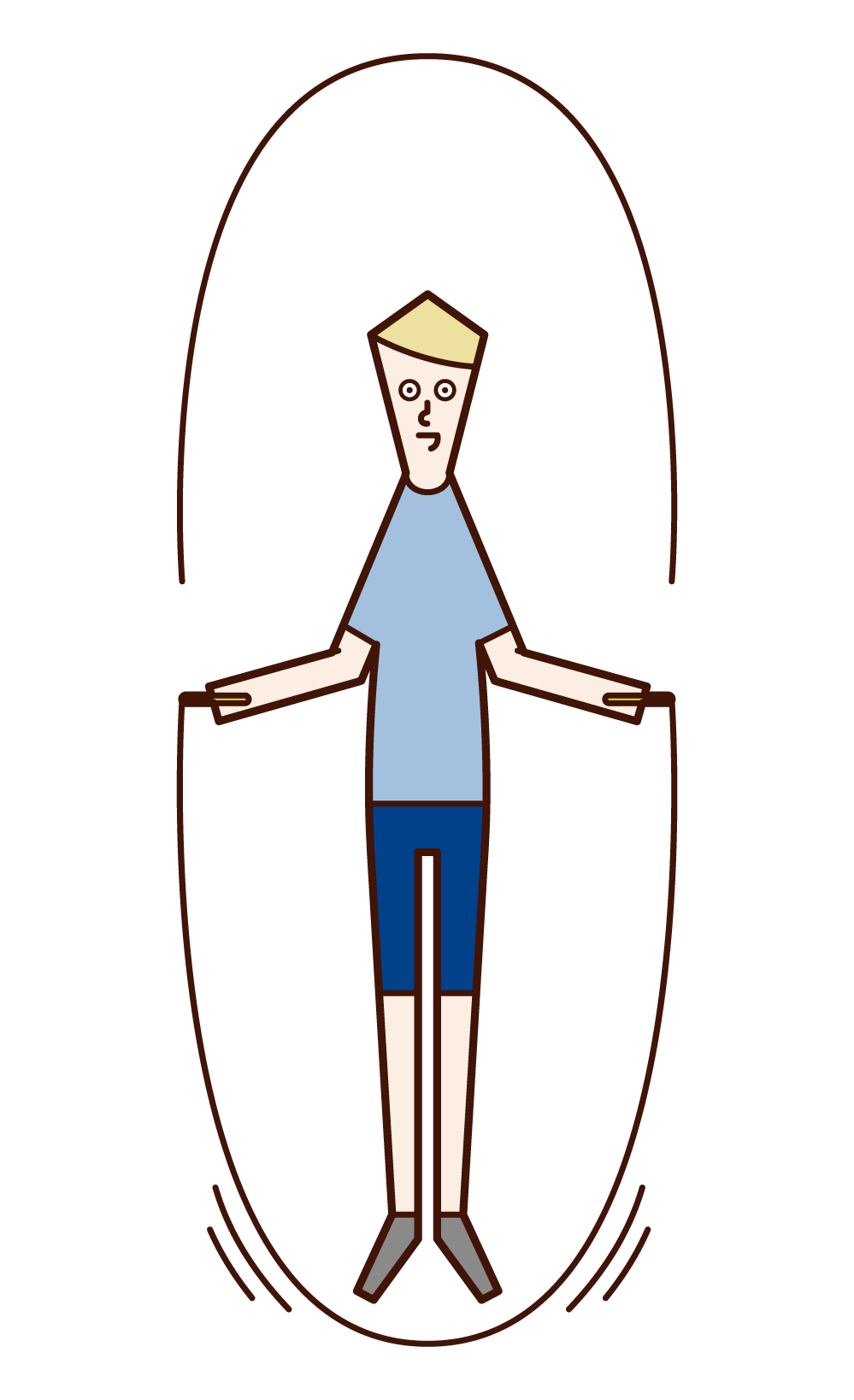 縄跳びをする人（男性）のイラスト