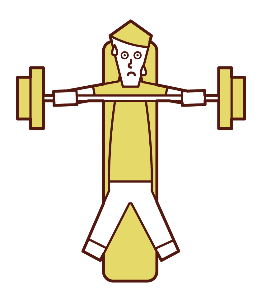 Illustration of a man training on a bench press