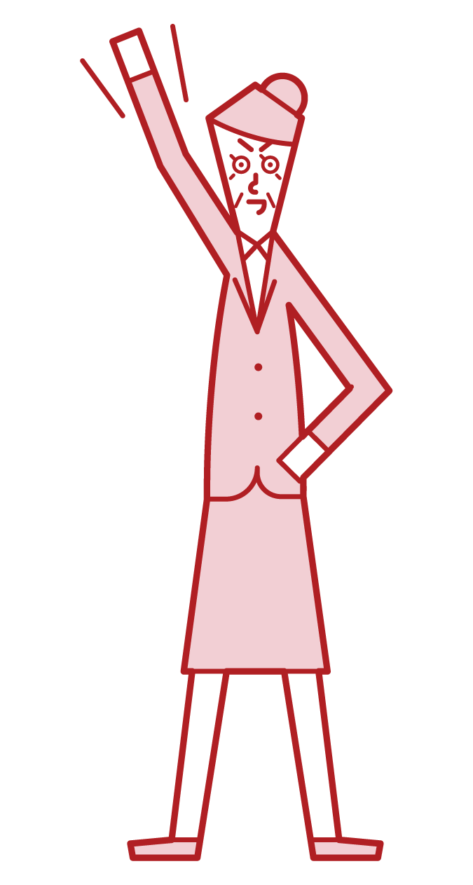 Illustration of a person (grandmother) demonstrating leadership