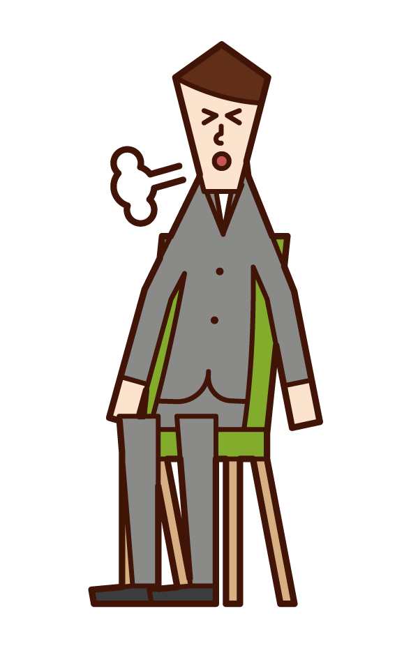 Illustration of a person (male) taking a break