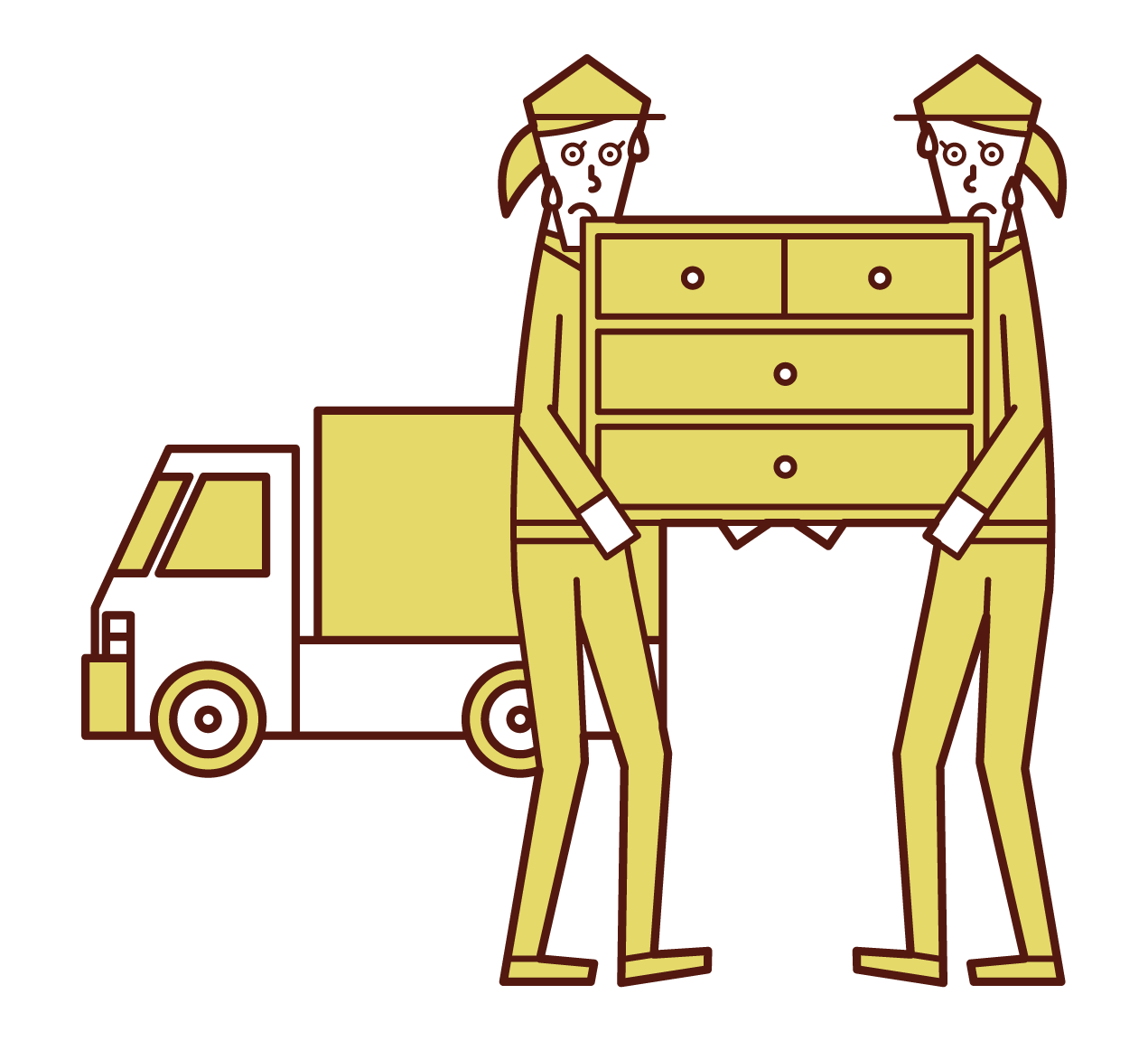 移動承包商（女性）的插圖