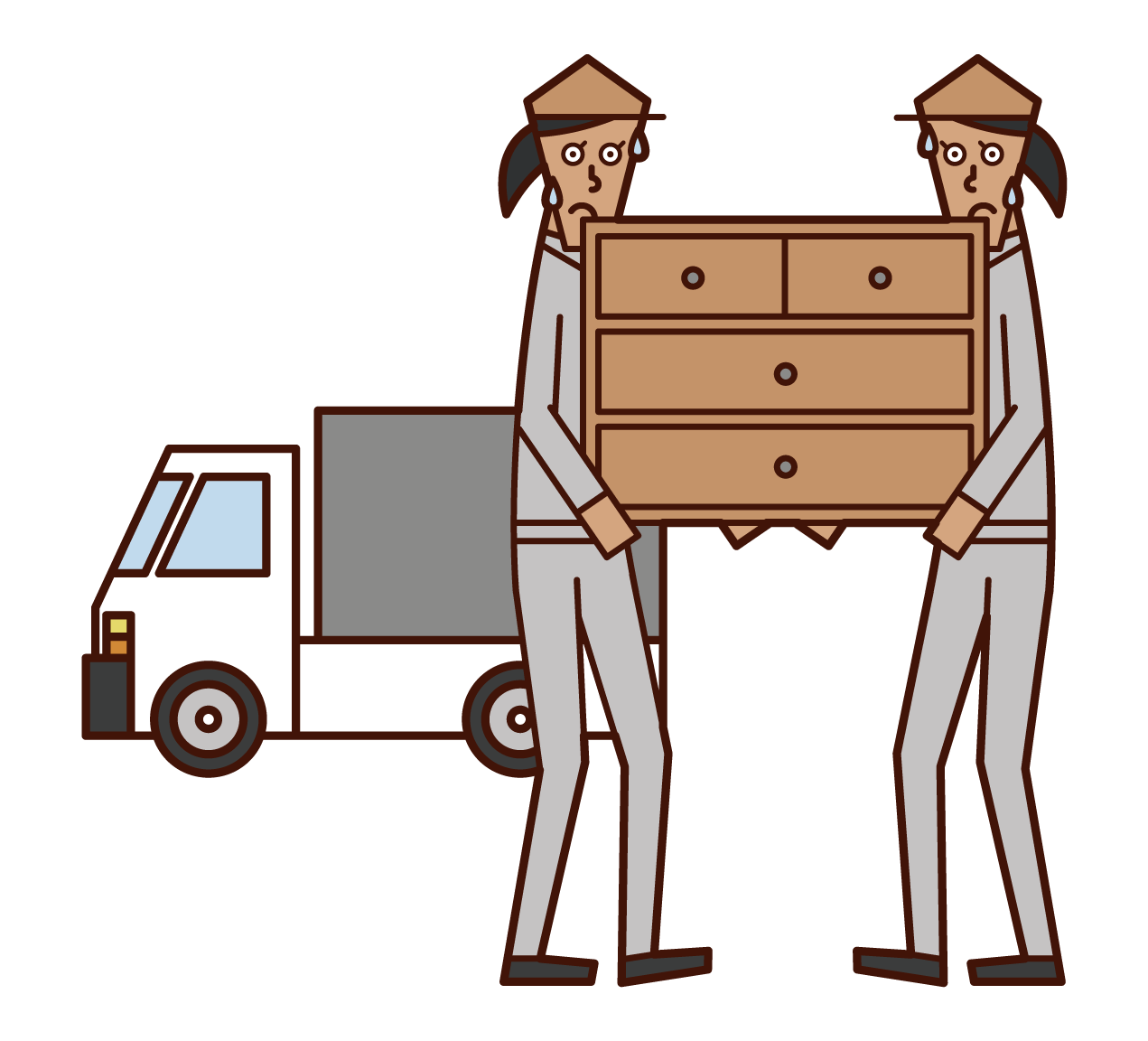 Illustration of a moving company (female)
