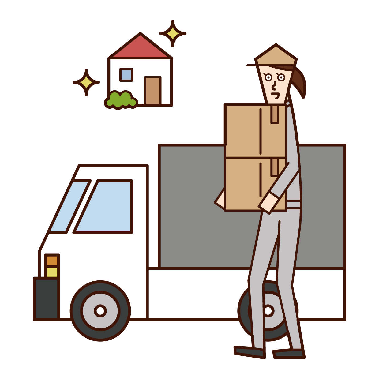 Illustration of a moving company (female)