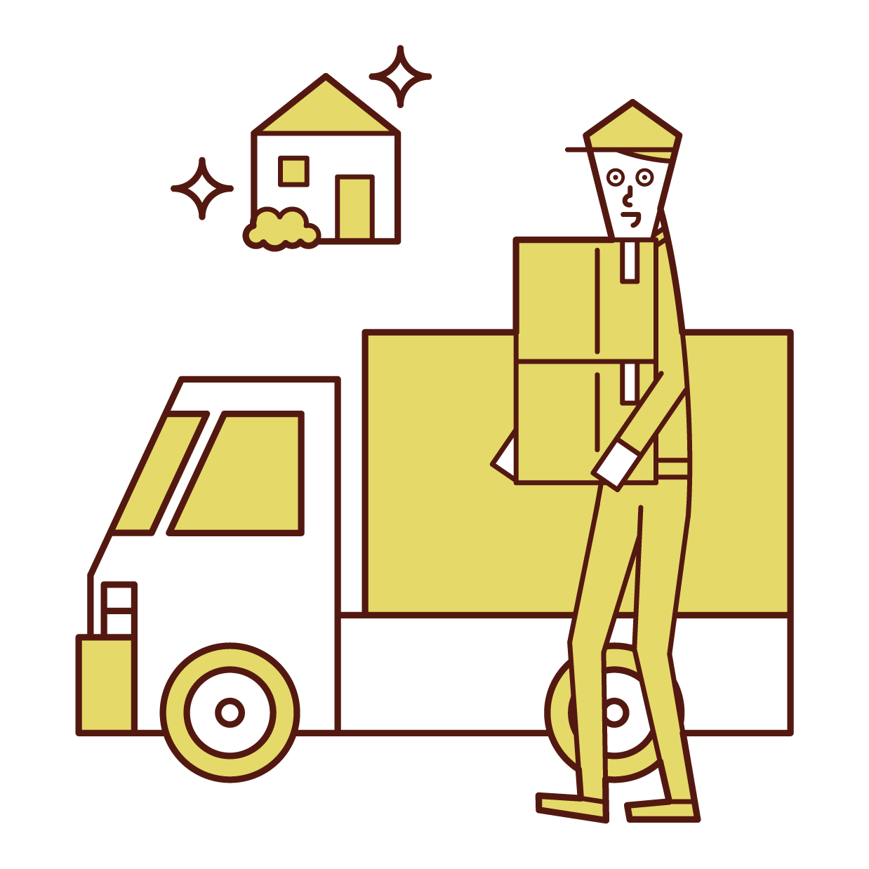 Illustration of a moving company (male)