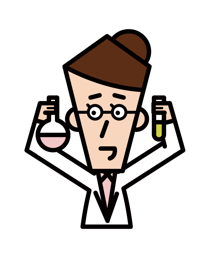 Illustration of a scientist (male)