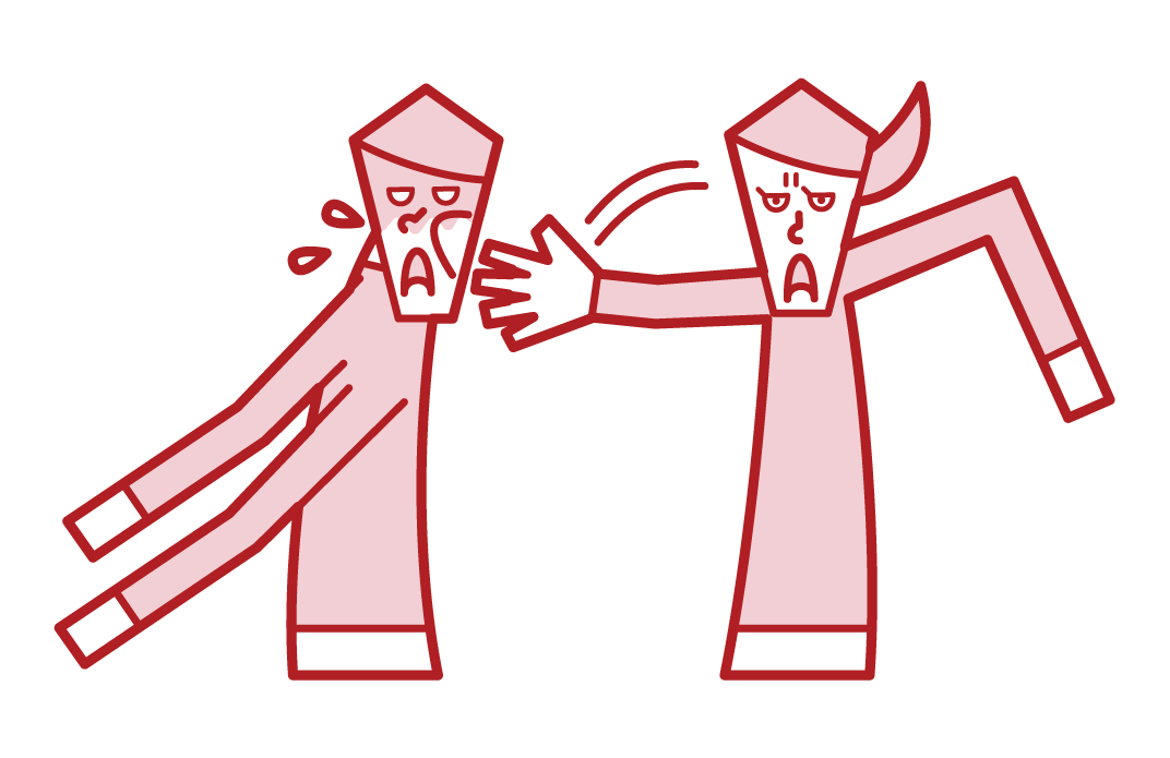 Illustration of a woman slap