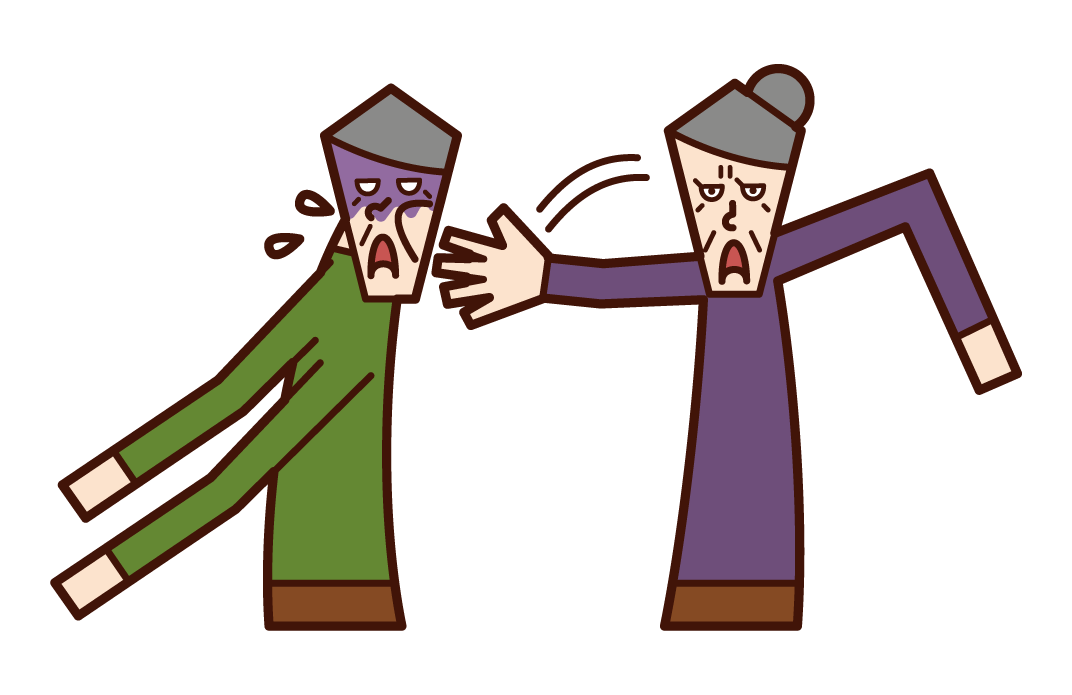 Illustration of a man slap