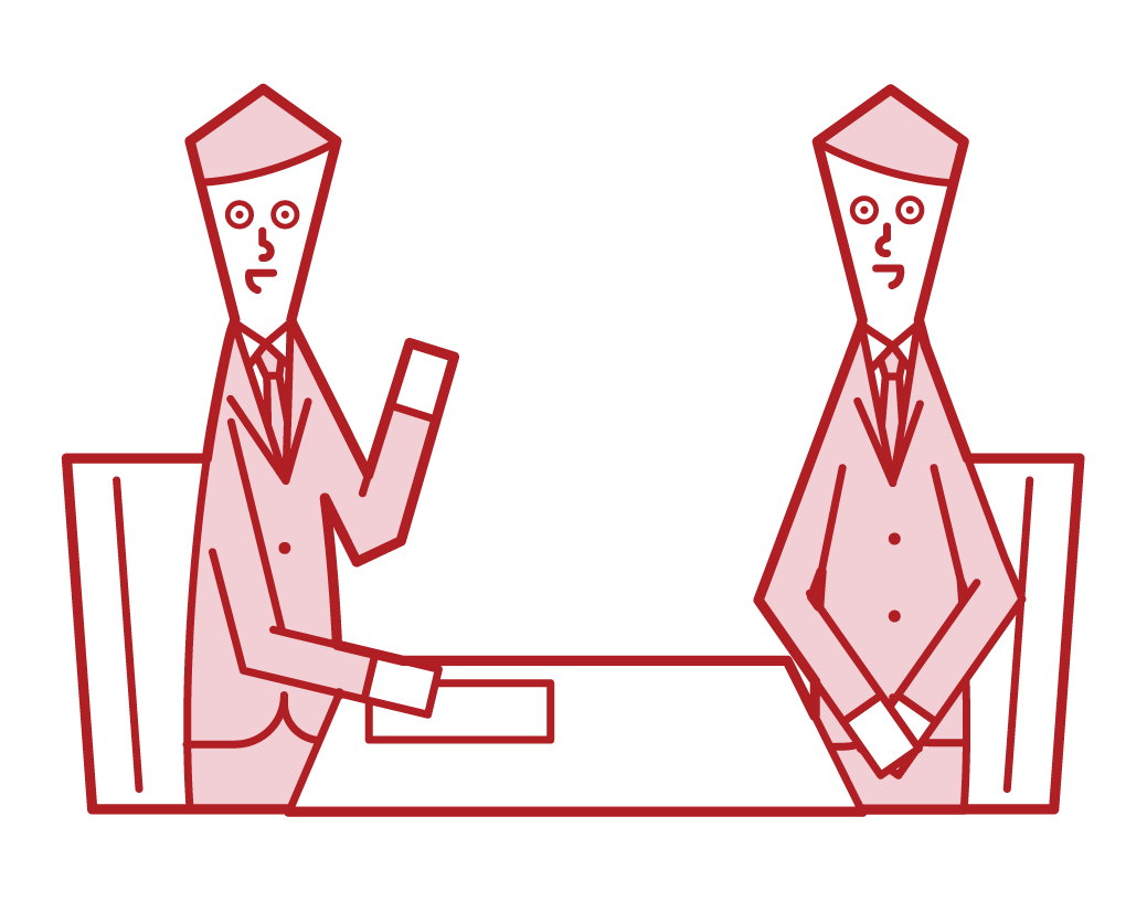 Illustration of a person (female) interviewing