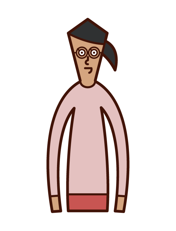 Illustration of a woman wearing round glasses