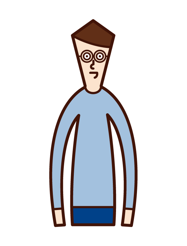 Illustration of a man with round glasses