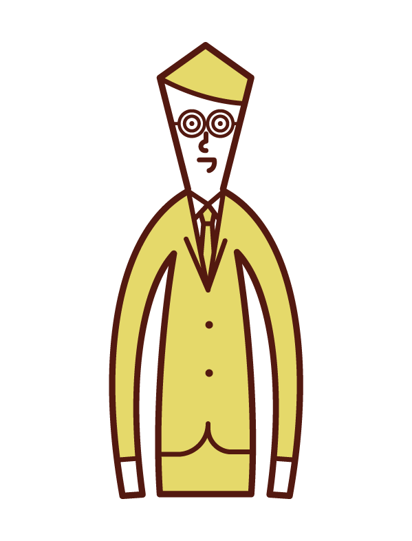 戴圓眼鏡的人（男性）的插圖