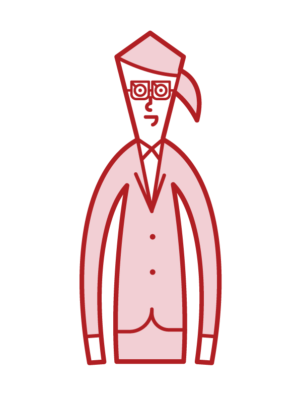 戴方形眼鏡的人（女性）的插圖