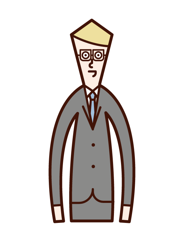 Illustration of a man with square glasses