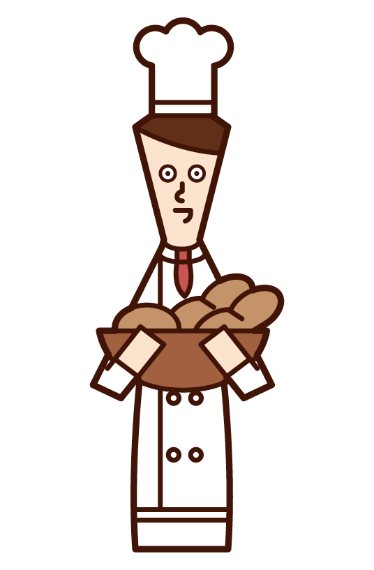 麵包師（女性）插圖
