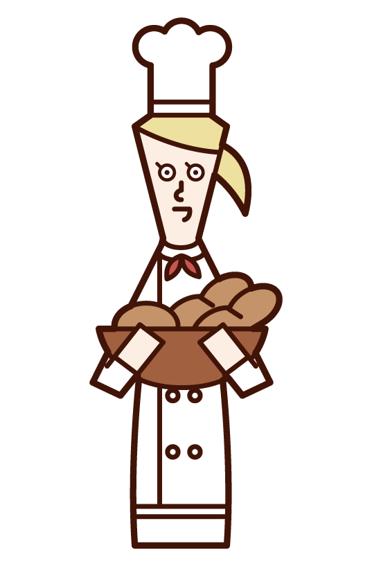 麵包師（女性）插圖