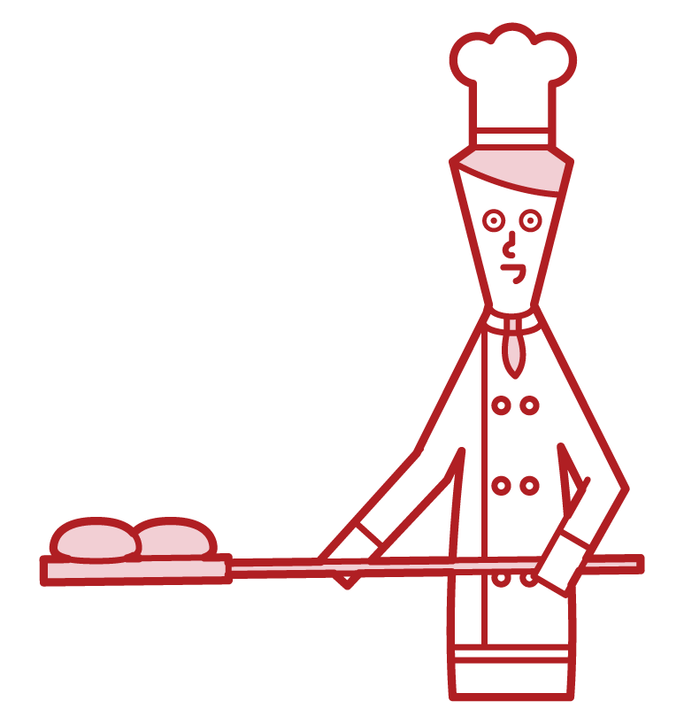 빵을 굽는 제빵사 (남성)의 그림