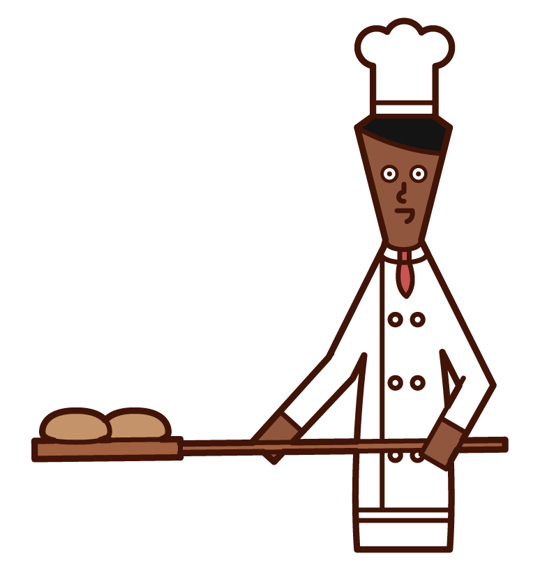 빵을 굽는 제빵사 (남성)의 그림