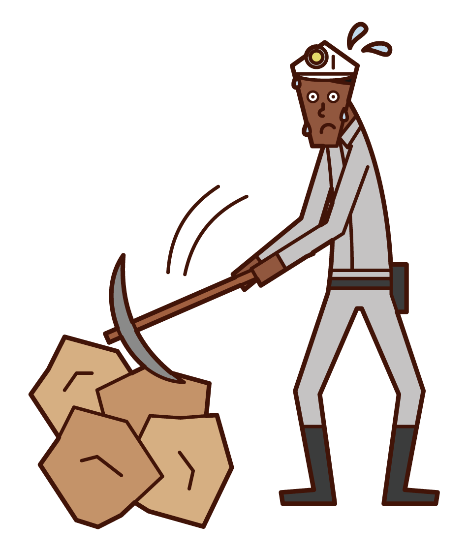 煤礦工人（男性）的插圖