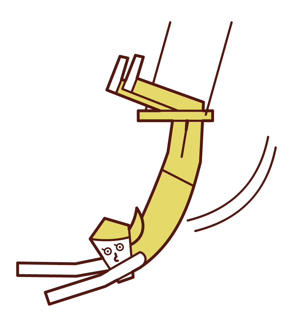 空中ブランコをする人（女性）のイラスト