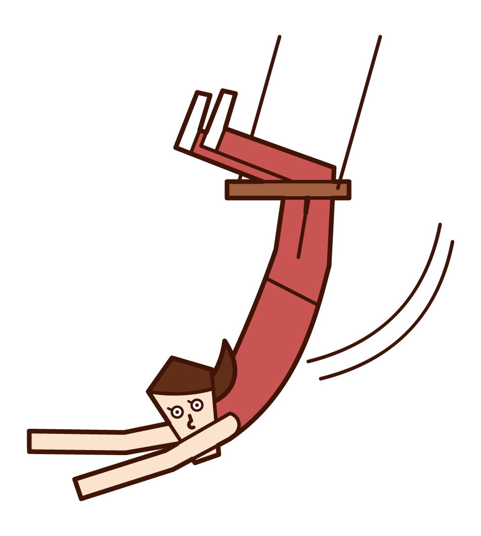 Illustration of a woman swinging in the air