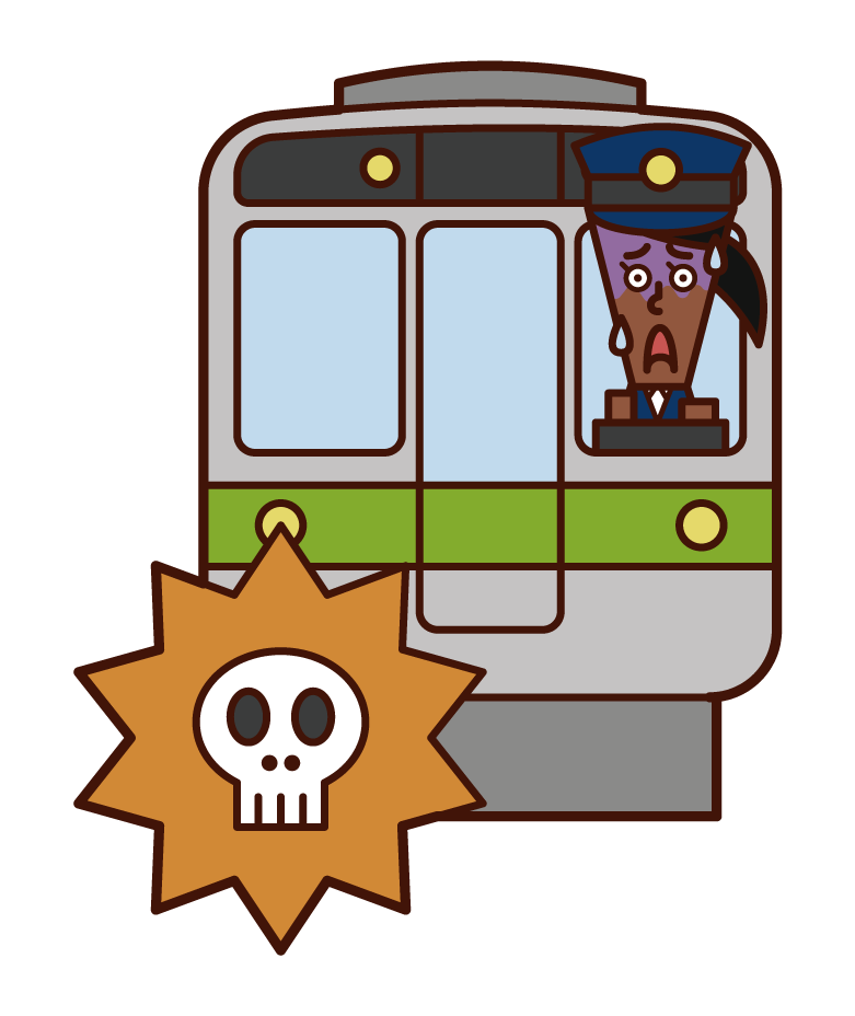 火車人身事故（女性）的插圖