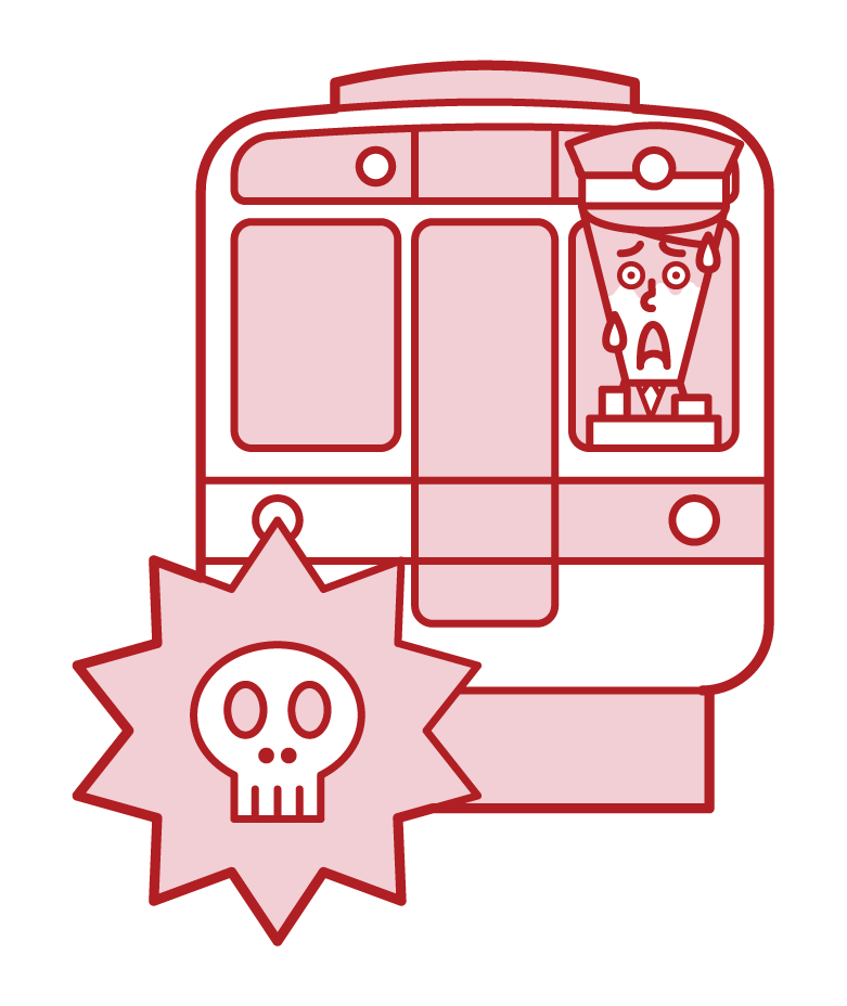 Illustration of a train accident (male)