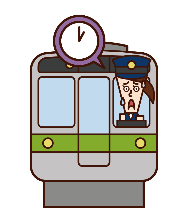 Illustration of a delayed train (male)