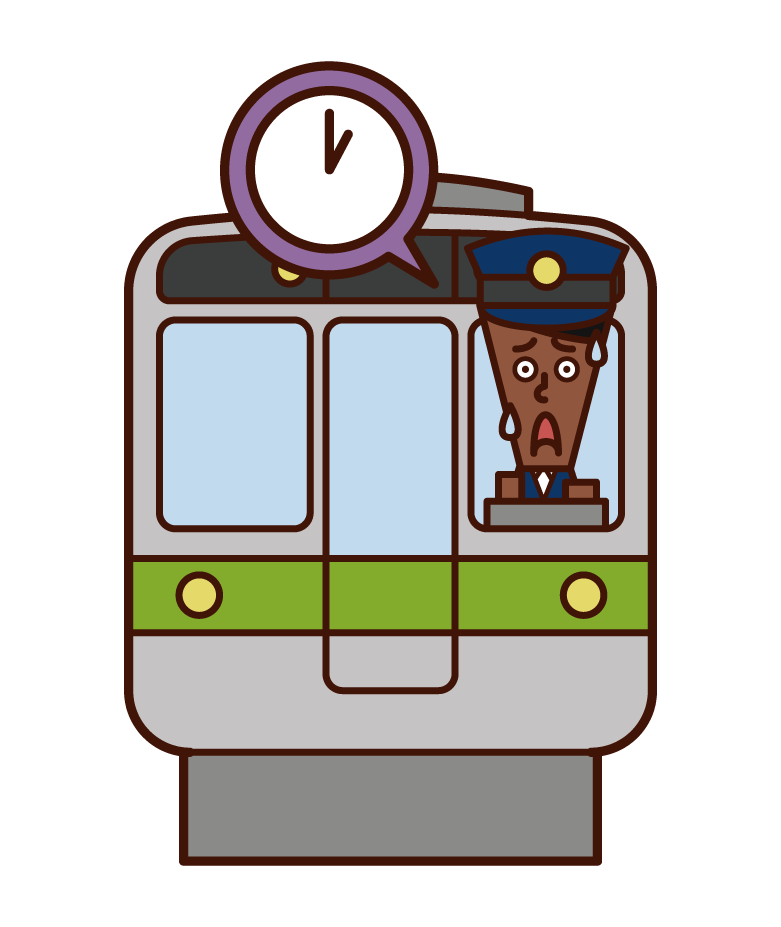 Illustration of a delayed train (male)