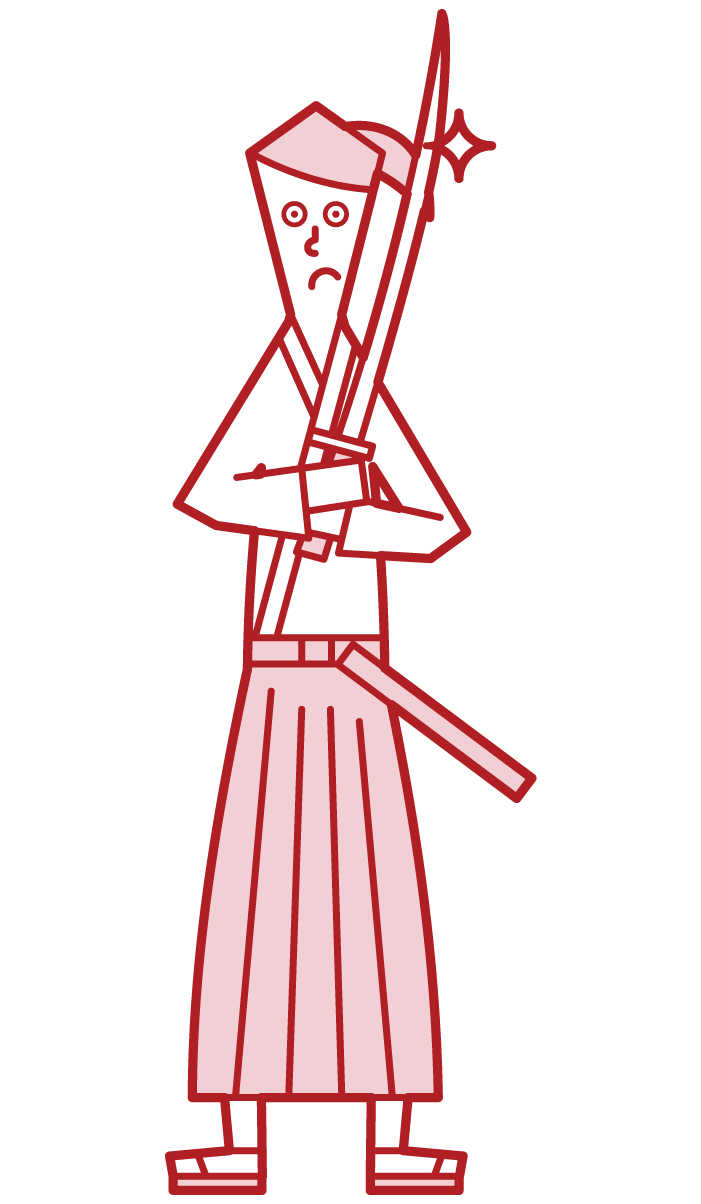 Illustration of a samurai (male) with a sword