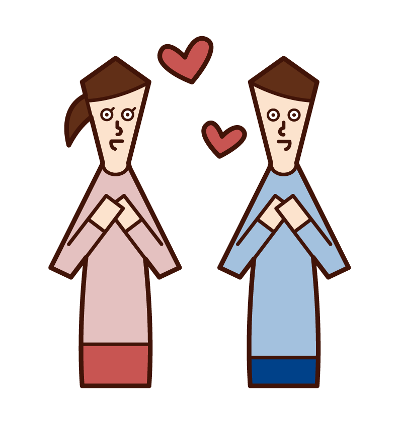 Illustration of a couple in love