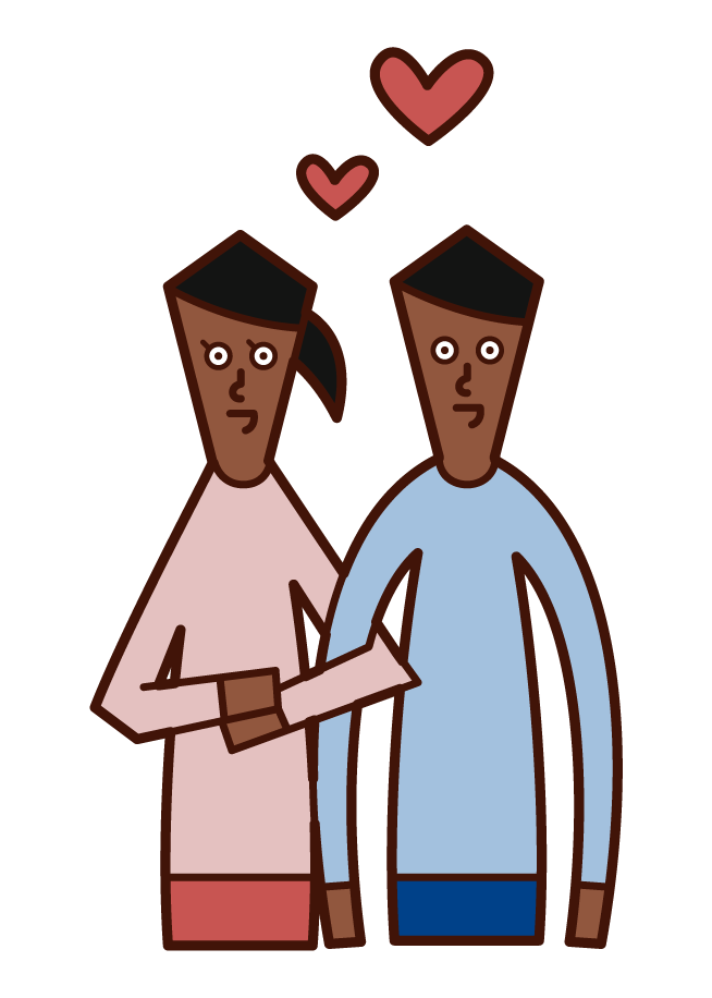 Illustration of a couple who are close friends