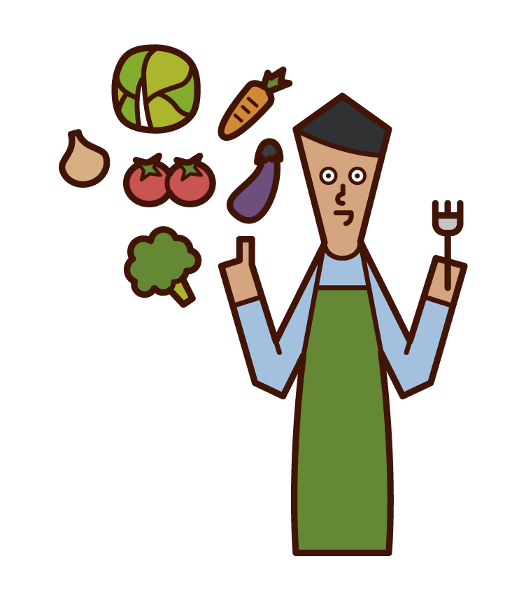 Vegetarian (male) illustration