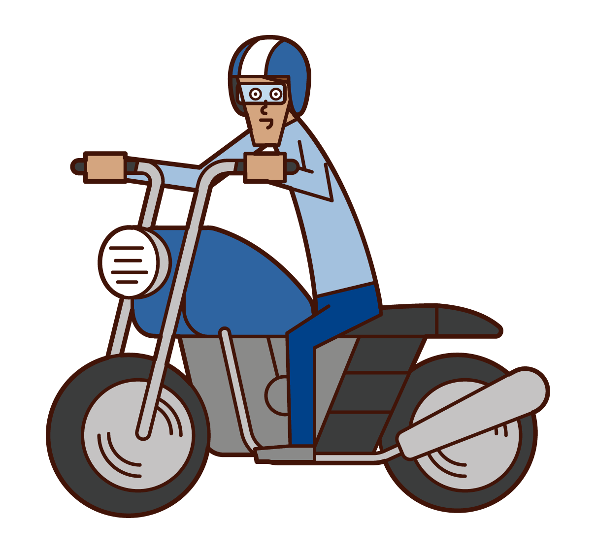오토바이를 운전하는 사람 (남성)의 그림