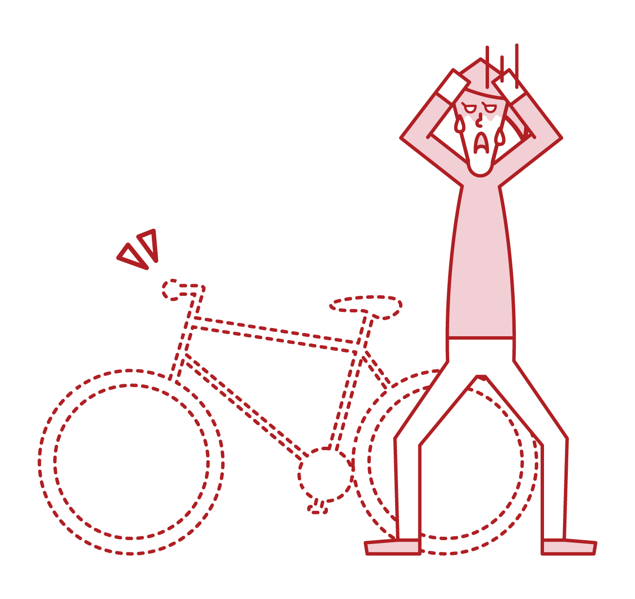 偷自行車的人（女人）的插圖