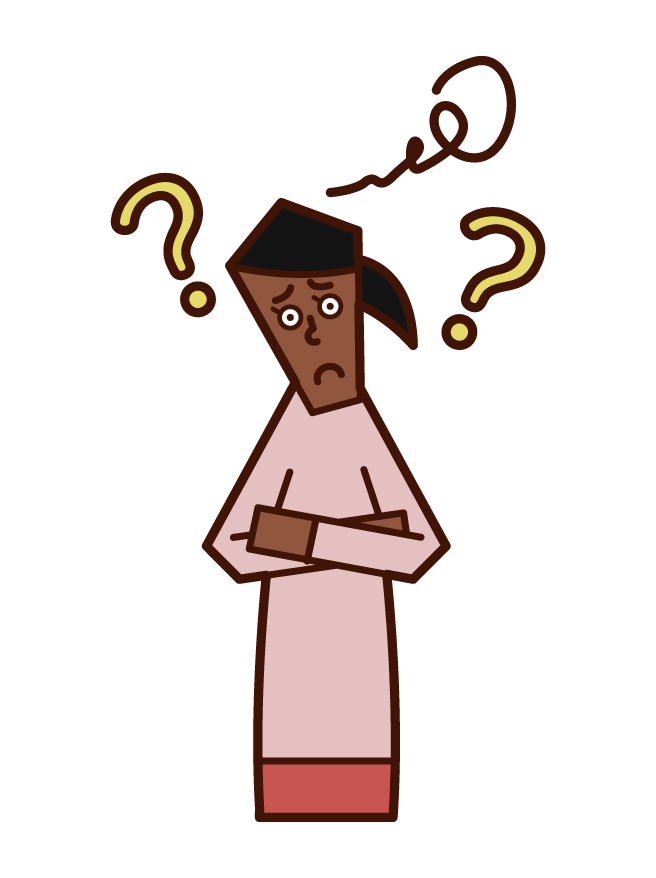 Illustration of a forgetful person (woman)