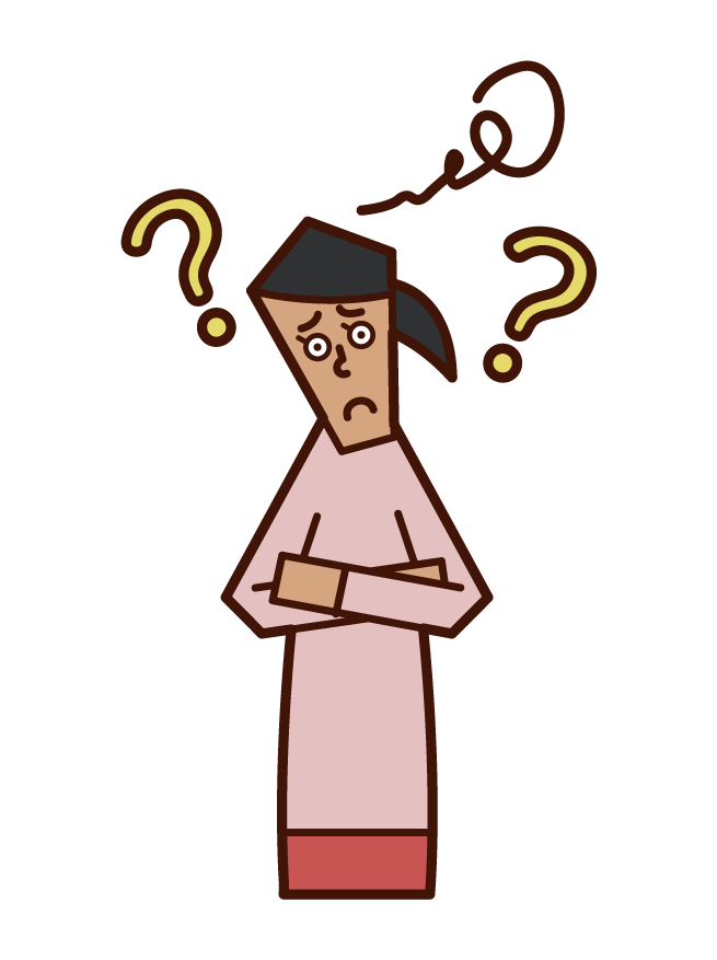 Illustration of a forgetful person (woman)