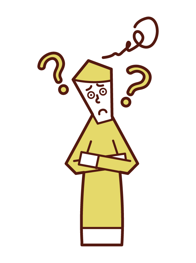 Illustration of a forgetful person (male)