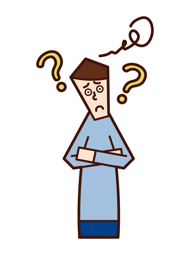 Illustration of a forgetful person (male)