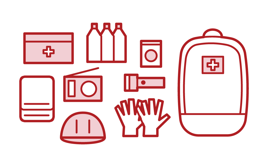 Illustration of disaster prevention goods