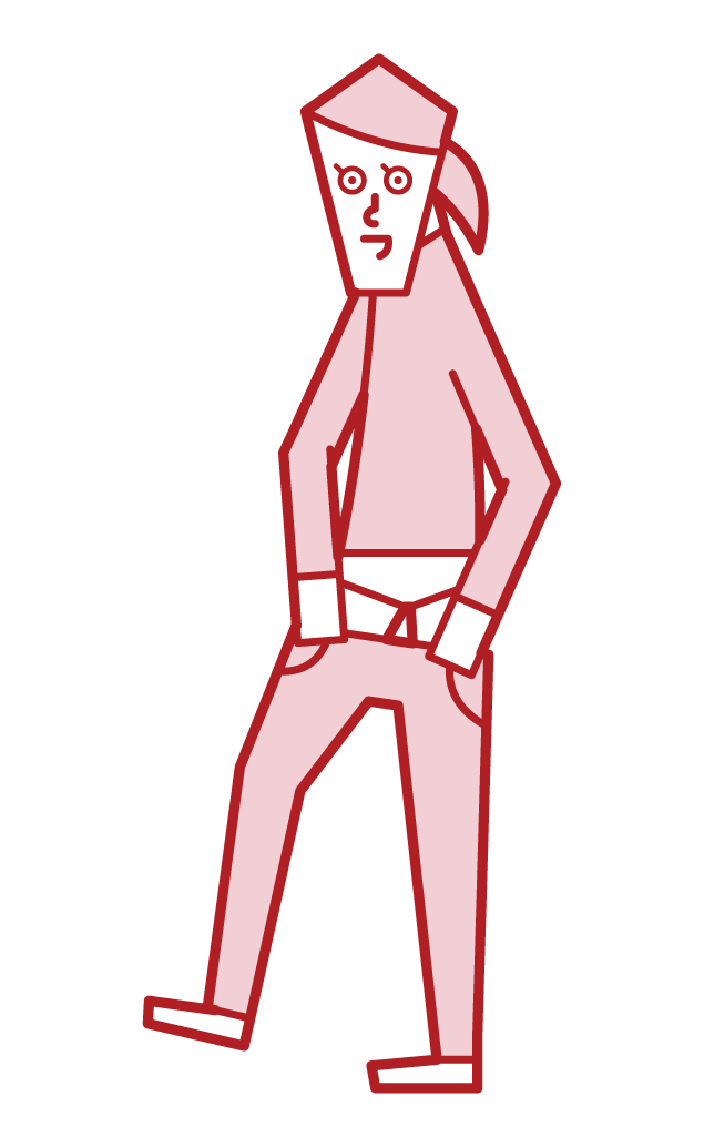 Illustration of a woman wearing pants