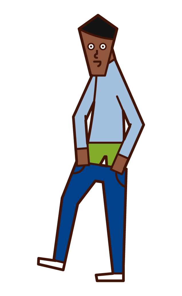 Illustration of a man wearing pants