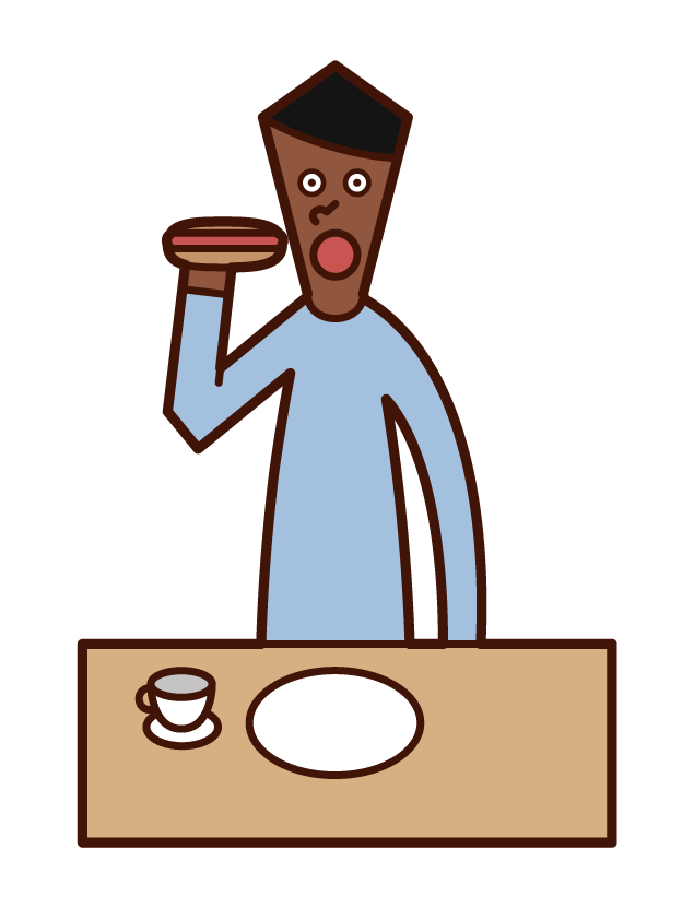핫도그를 먹는 사람 (남성)의 그림