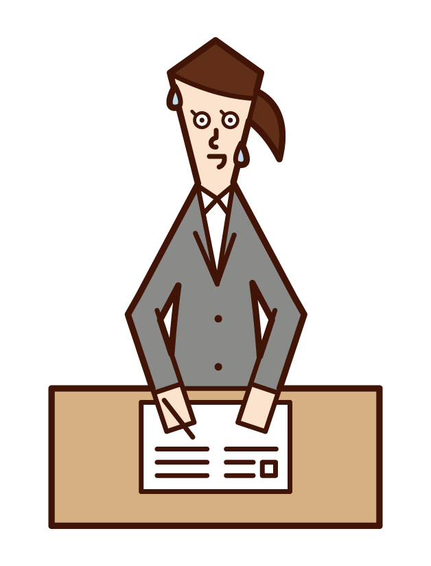 Illustration of a woman who creates important documents